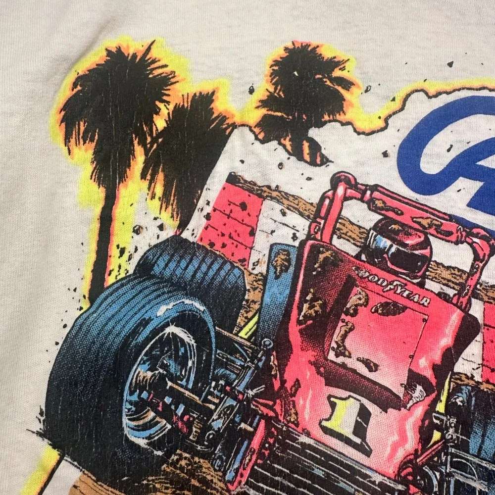 Stedman Ascot Park Speedway T-Shirt Mens XL White 1990 Vintage Racing Distressed
